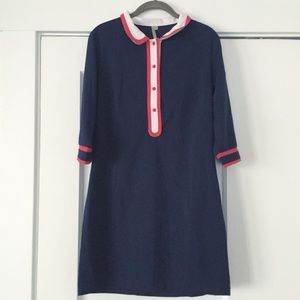 ModCloth Navy Dress with Red and White Details